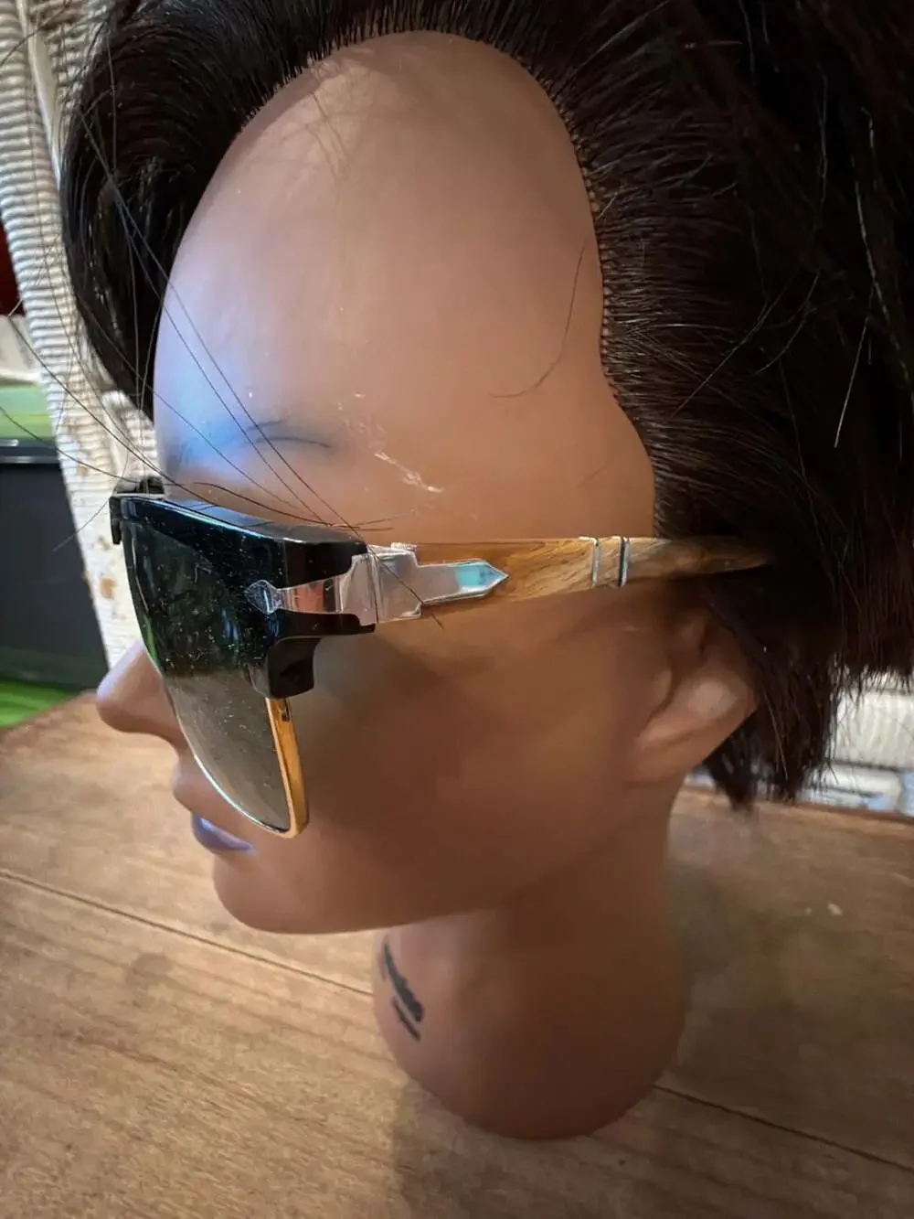Persol Handmade in Italy Tortoise and Black Browline Sunglasses